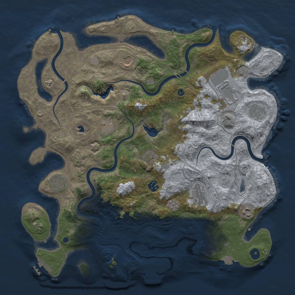 Rust Map: Procedural Map, Size: 4250, Seed: 503924, 16 Monuments