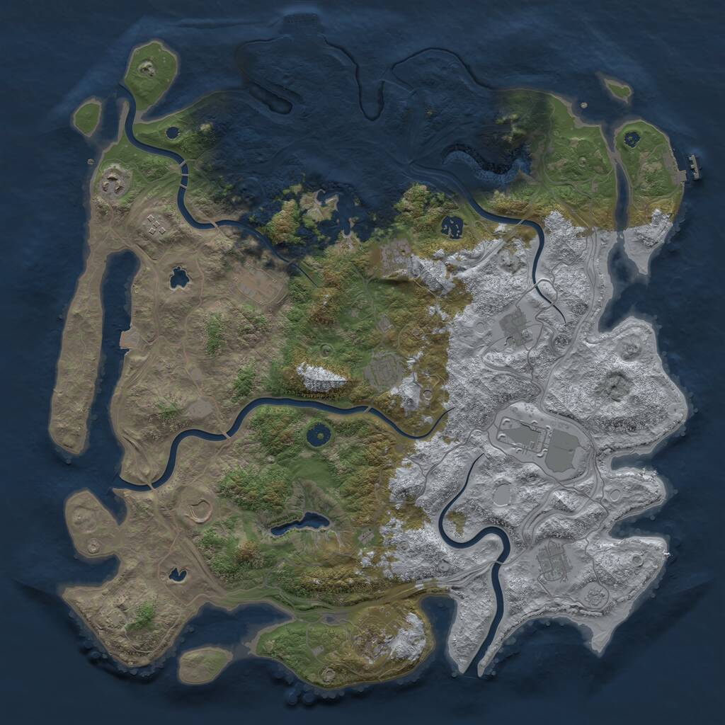 Rust Map: Procedural Map, Size: 4750, Seed: 645570, 17 Monuments