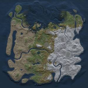 Thumbnail Rust Map: Procedural Map, Size: 4750, Seed: 645570, 17 Monuments
