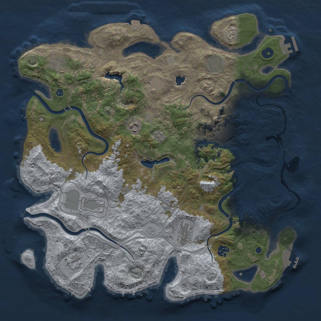 Rust Map: Procedural Map, Size: 4321, Seed: 1146644318, 16 Monuments