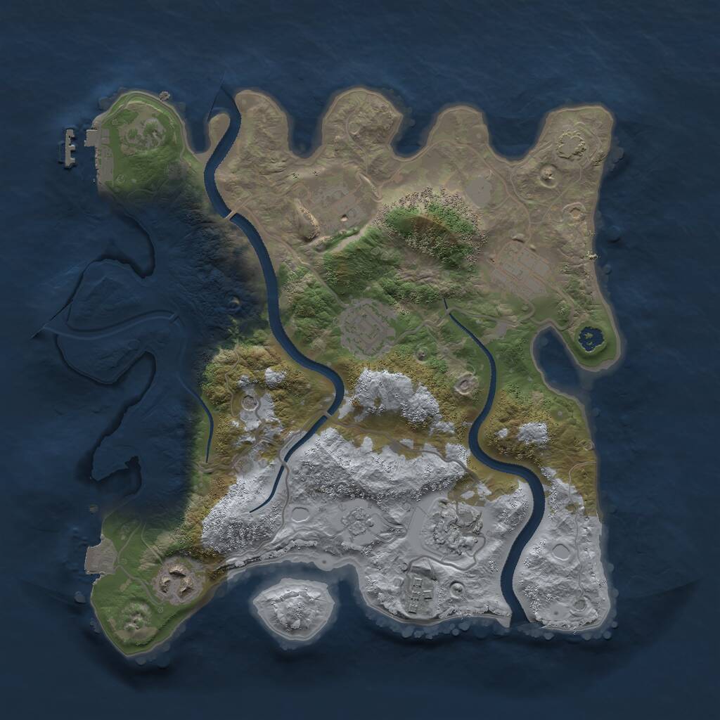 Rust Map: Procedural Map, Size: 3000, Seed: 141660519, 11 Monuments