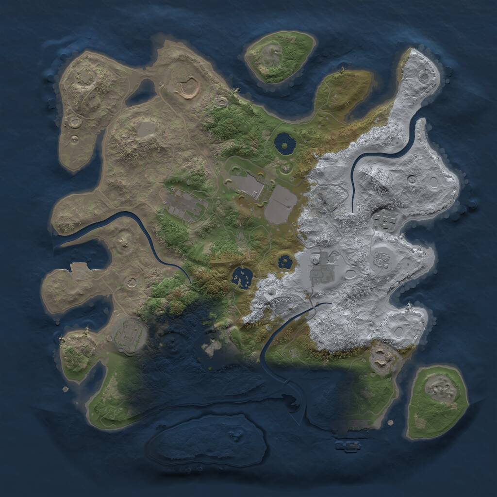 Rust Map: Procedural Map, Size: 3500, Seed: 294845, 14 Monuments