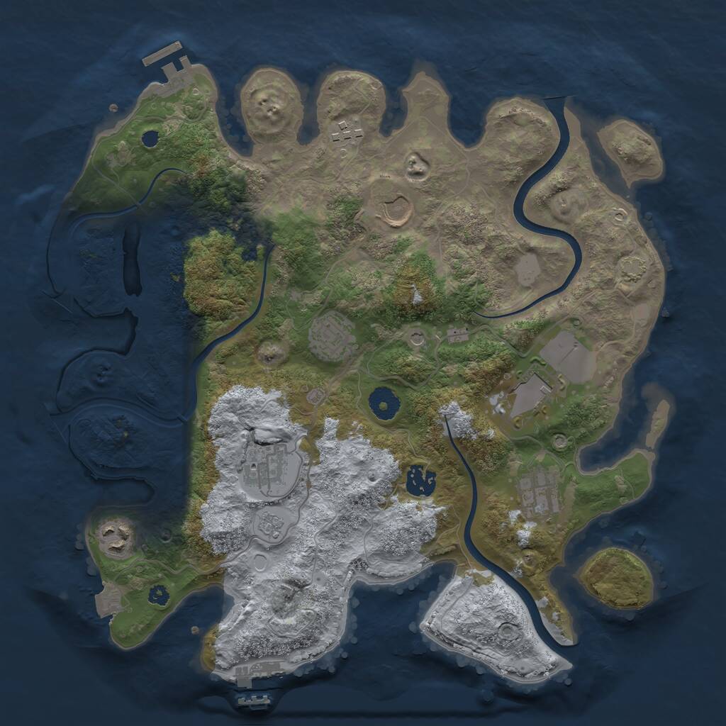 Rust Map: Procedural Map, Size: 3500, Seed: 295305902, 14 Monuments