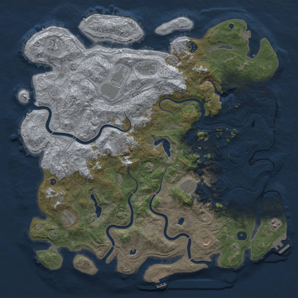 Rust Map: Procedural Map, Size: 4750, Seed: 805231, 17 Monuments