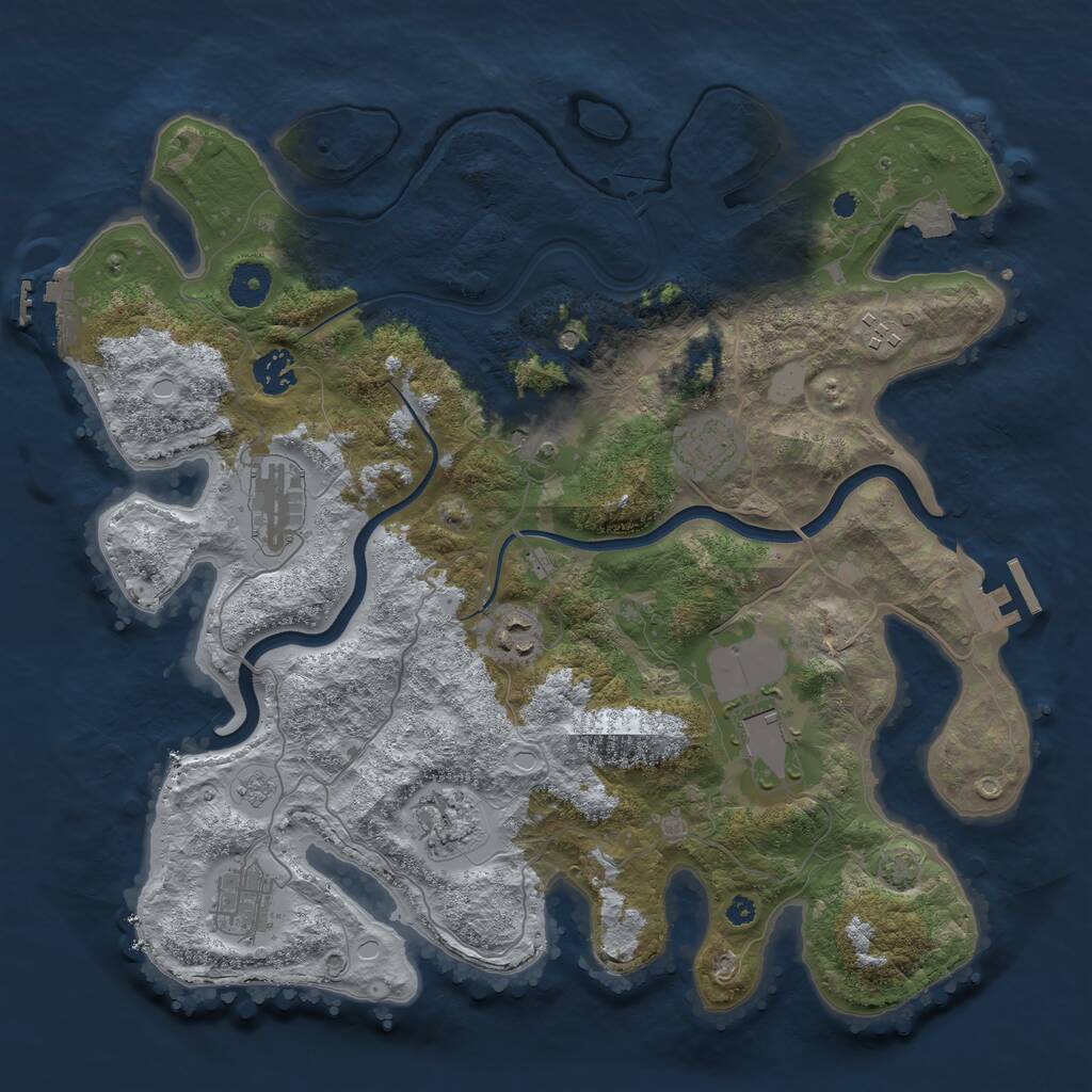 Rust Map: Procedural Map, Size: 3750, Seed: 103234, 15 Monuments