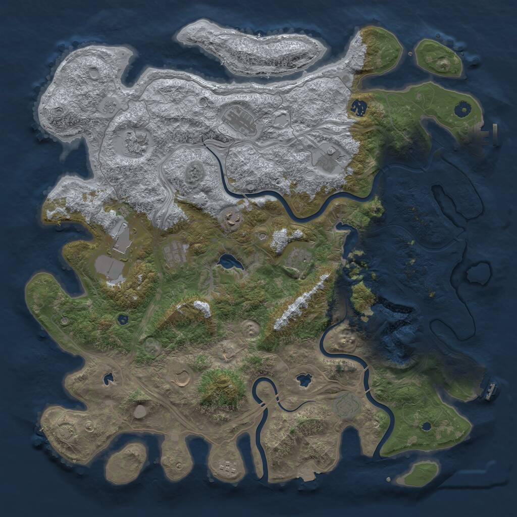 Rust Map: Procedural Map, Size: 4800, Seed: 422357840, 17 Monuments