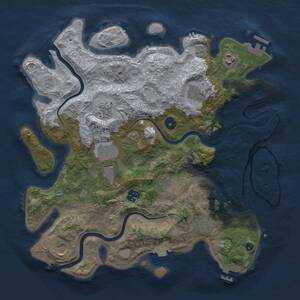 Thumbnail Rust Map: Procedural Map, Size: 3750, Seed: 1882736609, 15 Monuments
