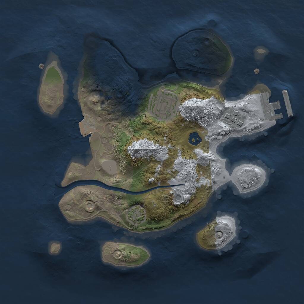 Rust Map: Procedural Map, Size: 2300, Seed: 390325786, 5 Monuments