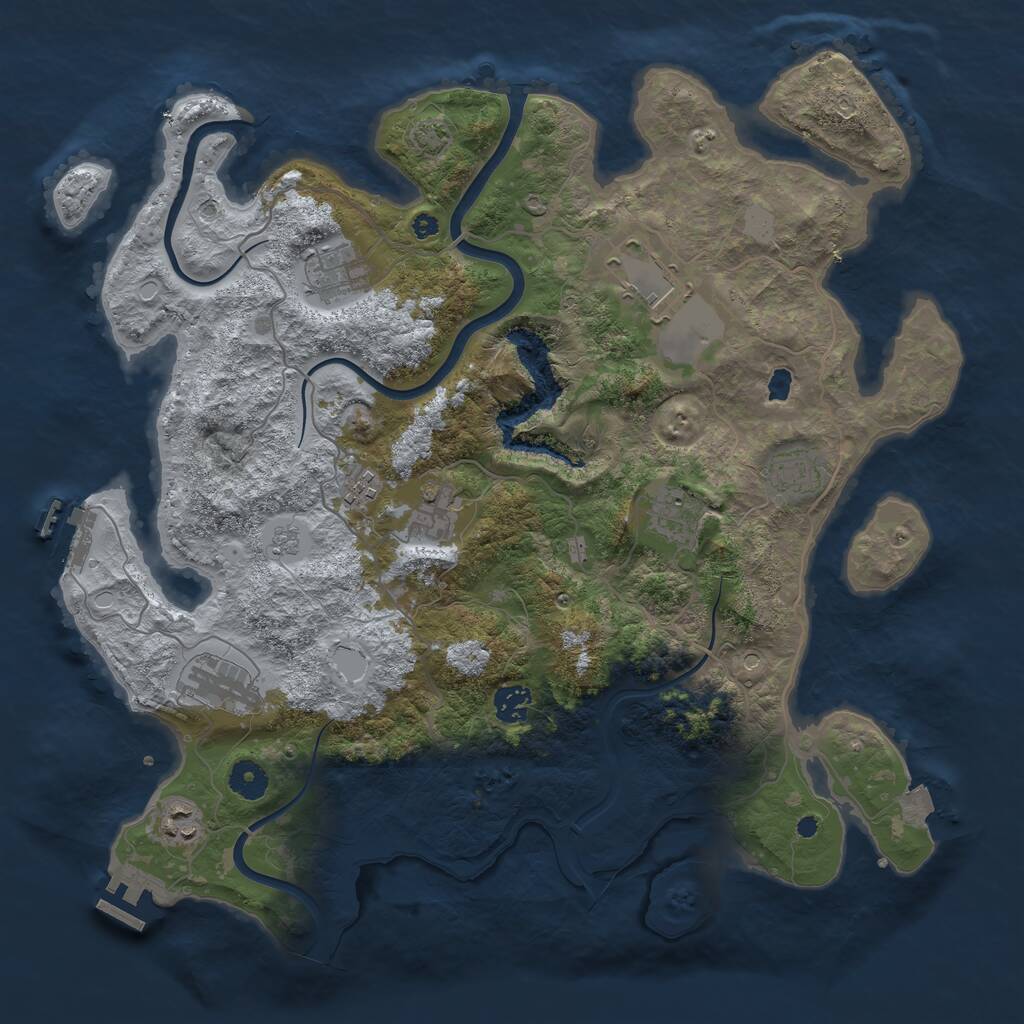 Rust Map: Procedural Map, Size: 4000, Seed: 1442503591, 15 Monuments