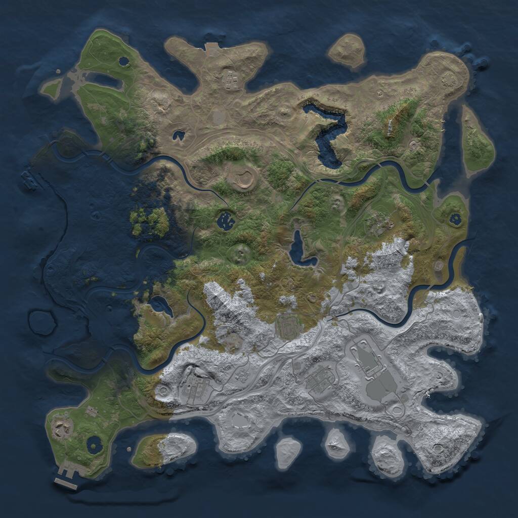 Rust Map: Procedural Map, Size: 4500, Seed: 19776519, 15 Monuments
