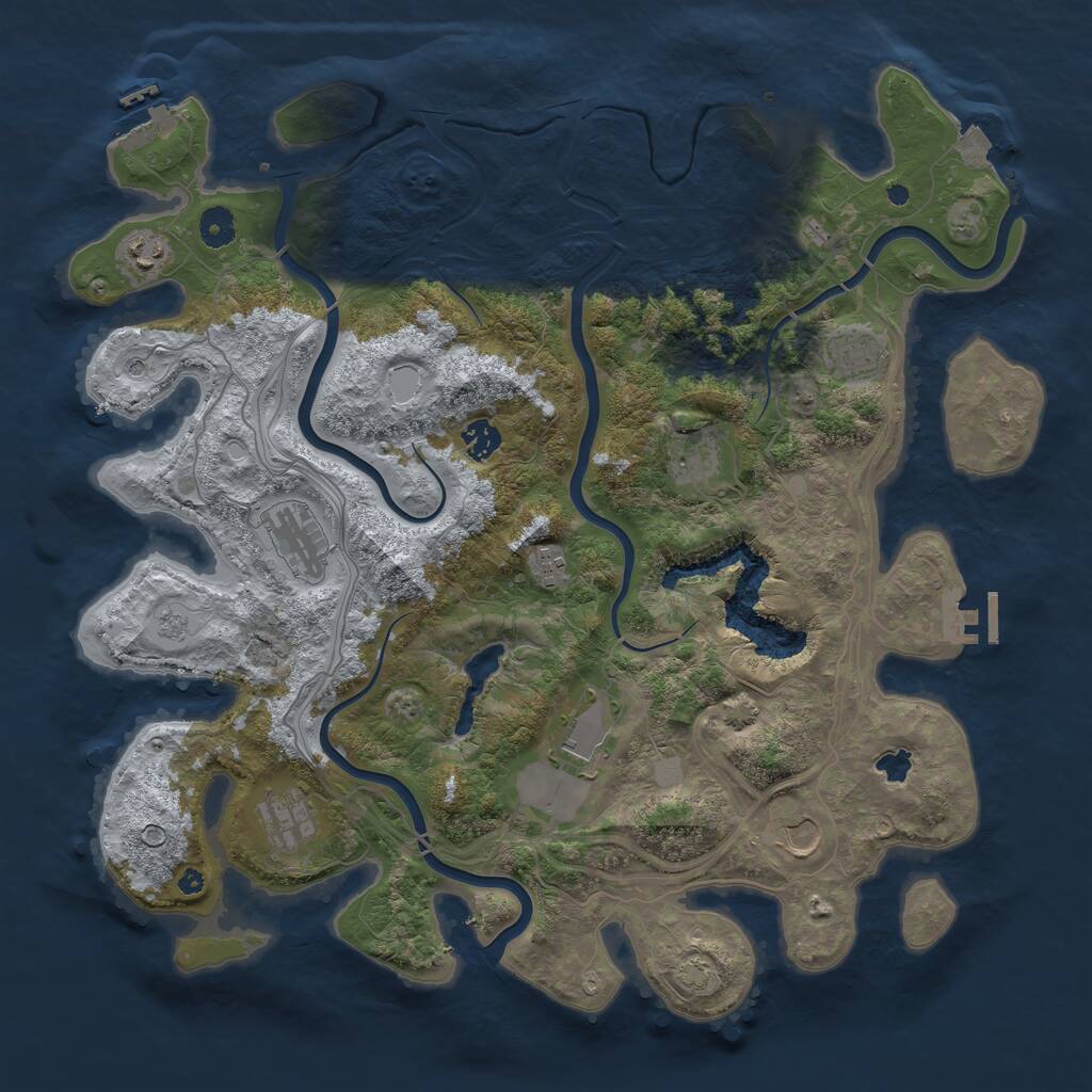 Rust Map: Procedural Map, Size: 4250, Seed: 2046168005, 15 Monuments