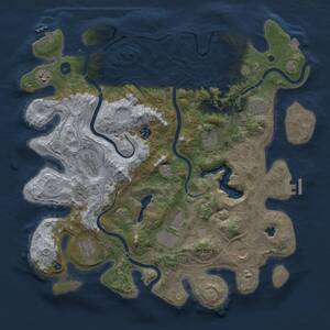 Thumbnail Rust Map: Procedural Map, Size: 4250, Seed: 2046168005, 15 Monuments