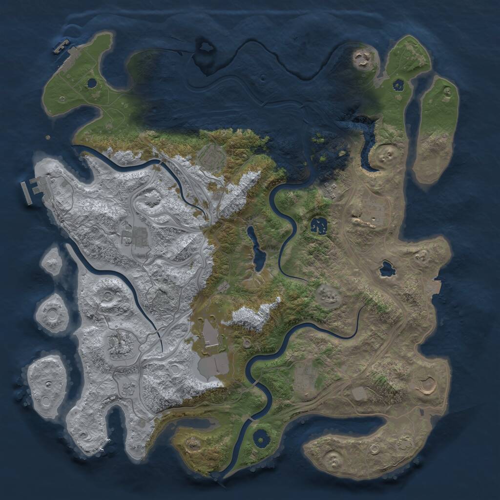 Rust Map: Procedural Map, Size: 4250, Seed: 731077168, 16 Monuments