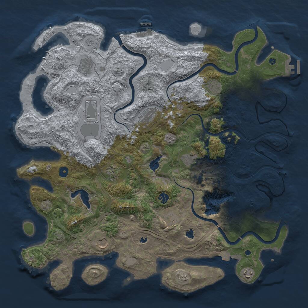 Rust Map: Procedural Map, Size: 4500, Seed: 400123, 17 Monuments