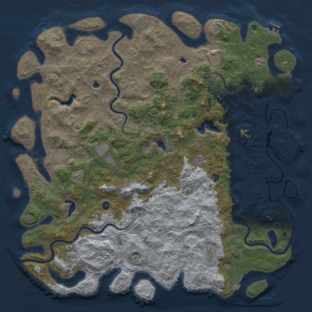 Rust Map: Procedural Map, Size: 6000, Seed: 1114145204, 17 Monuments