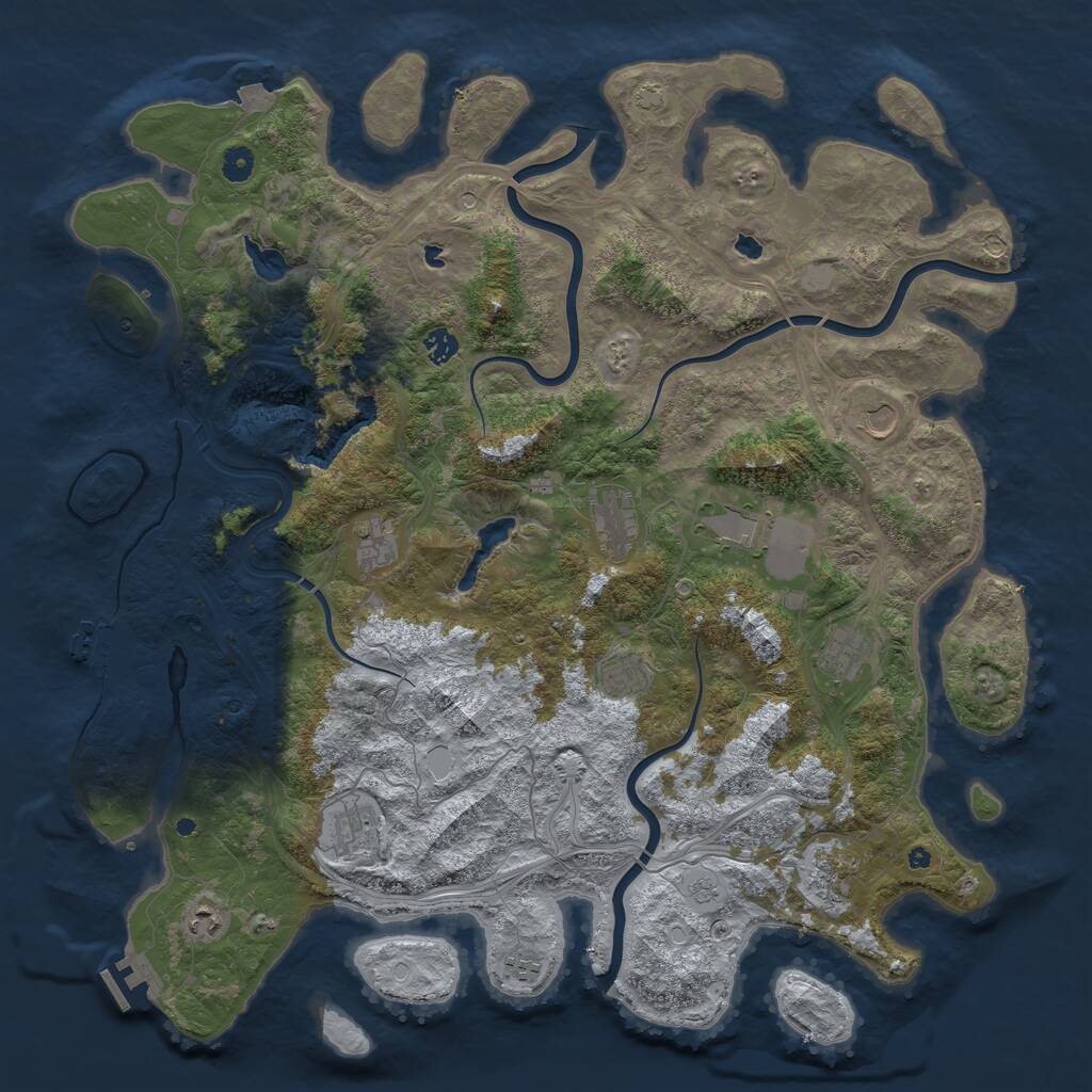 Rust Map: Procedural Map, Size: 4800, Seed: 228173332, 17 Monuments