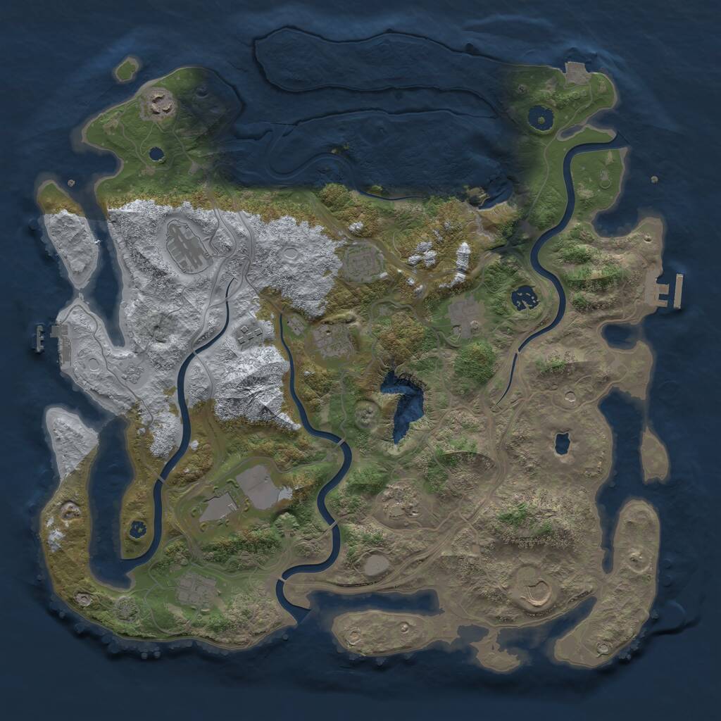 Rust Map: Procedural Map, Size: 4250, Seed: 1265419485, 17 Monuments