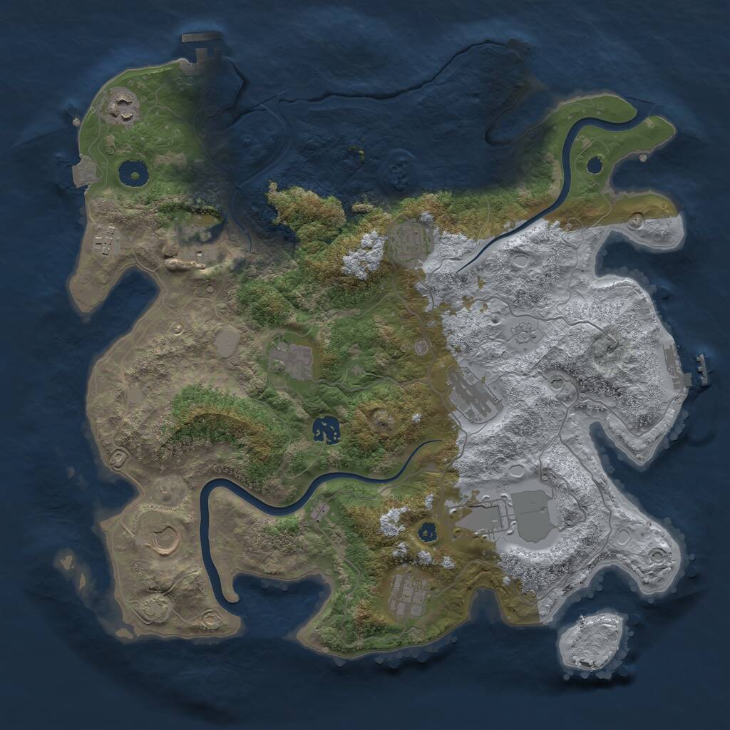 Rust Map: Procedural Map, Size: 3800, Seed: 1761698660, 16 Monuments