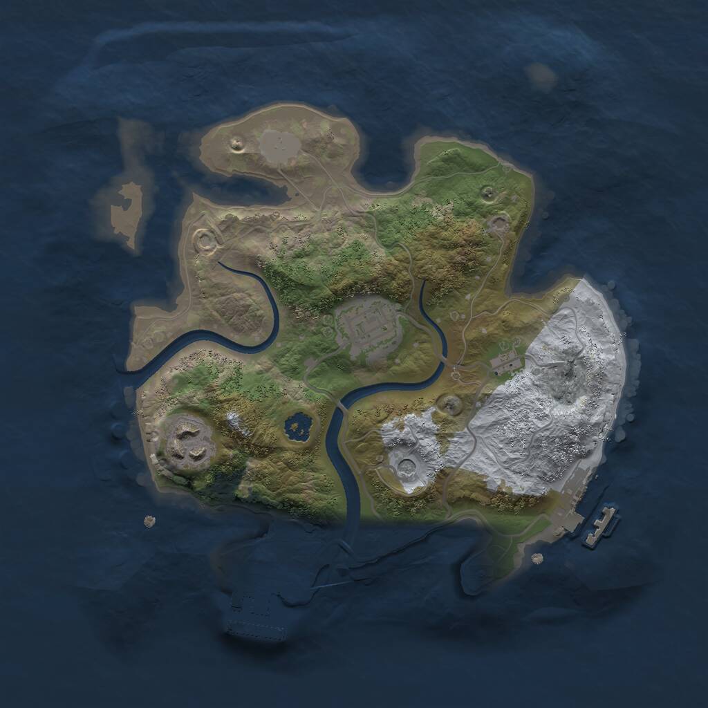 Rust Map: Procedural Map, Size: 2500, Seed: 739016484, 6 Monuments