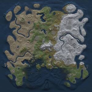 Thumbnail Rust Map: Procedural Map, Size: 5000, Seed: 2345462, 16 Monuments