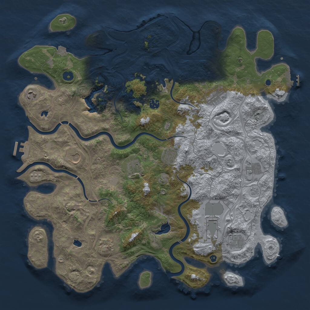 Rust Map: Procedural Map, Size: 4500, Seed: 48364, 17 Monuments