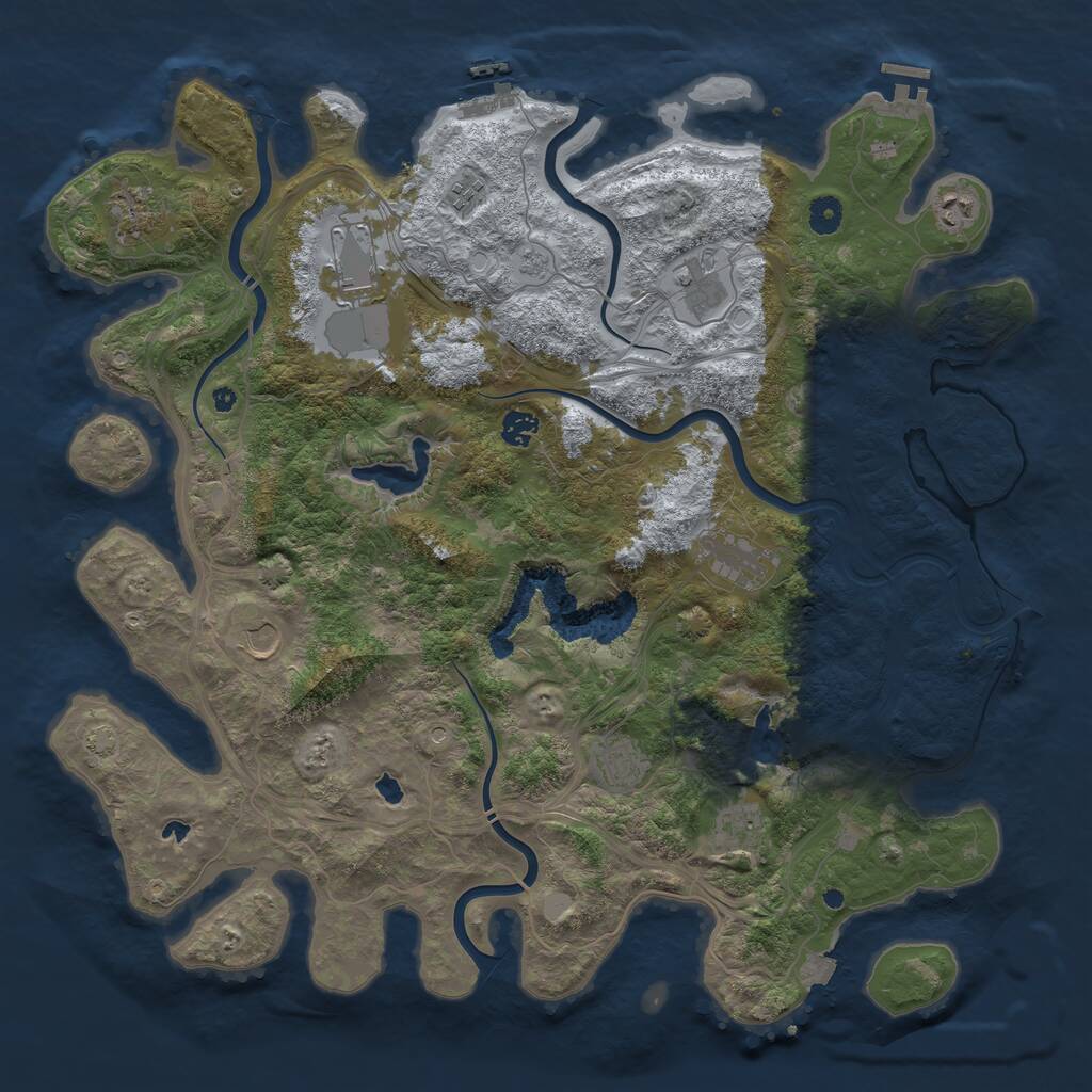 Rust Map: Procedural Map, Size: 4500, Seed: 1747933559, 16 Monuments