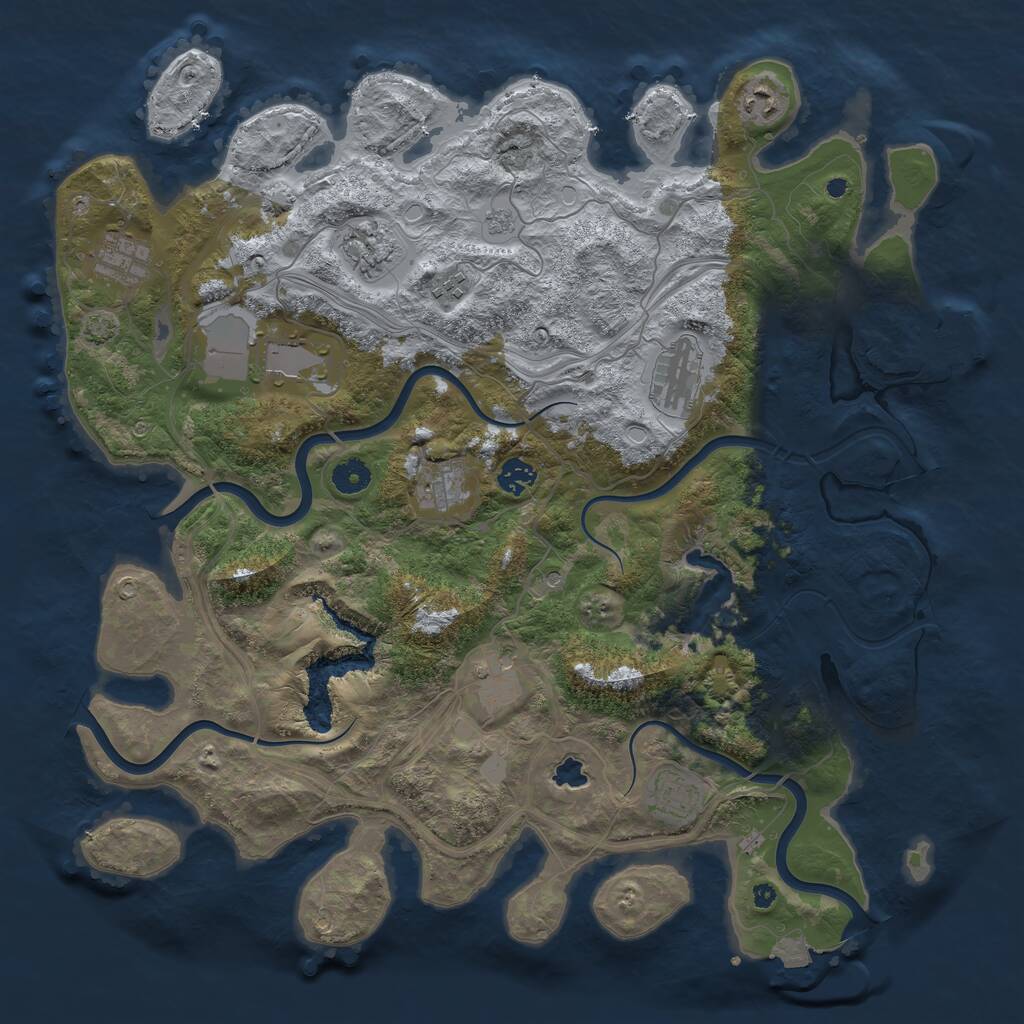Rust Map: Procedural Map, Size: 4250, Seed: 1272160962, 15 Monuments