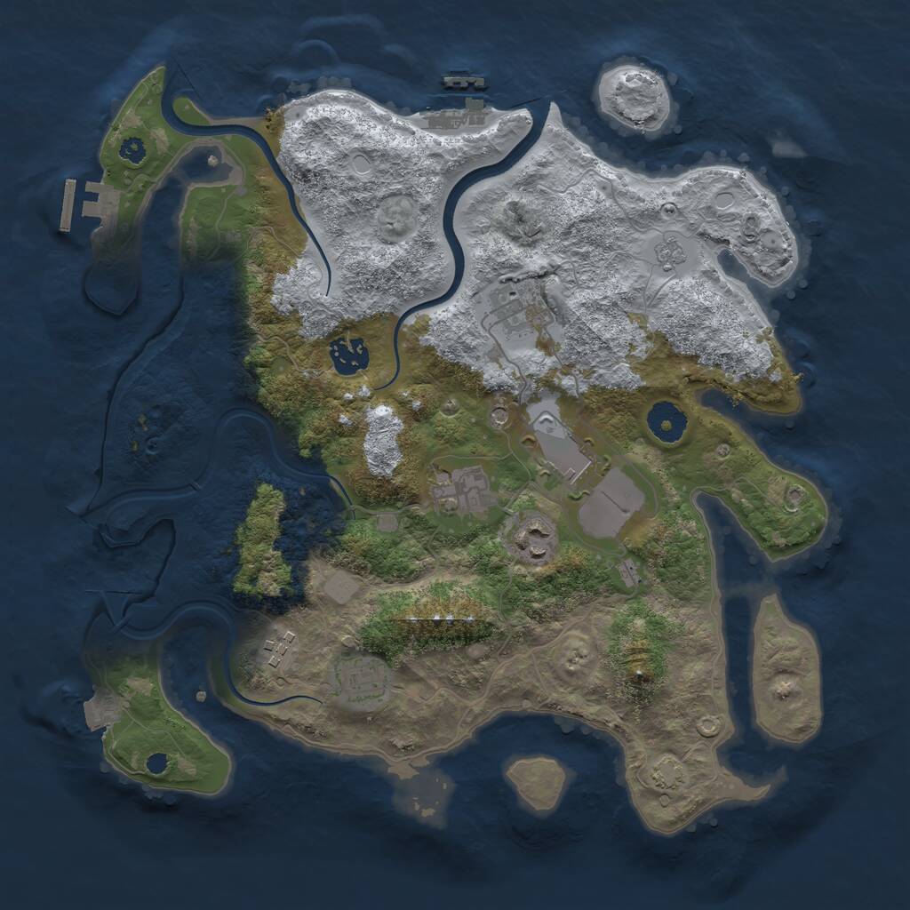 Rust Map: Procedural Map, Size: 3500, Seed: 226246245, 13 Monuments