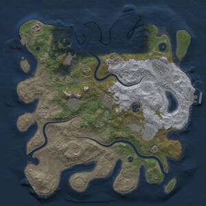 Thumbnail Rust Map: Procedural Map, Size: 3750, Seed: 858660504, 15 Monuments