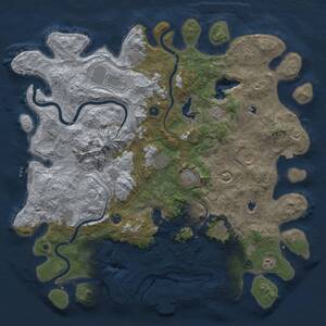 Thumbnail Rust Map: Procedural Map, Size: 5000, Seed: 3799884, 17 Monuments