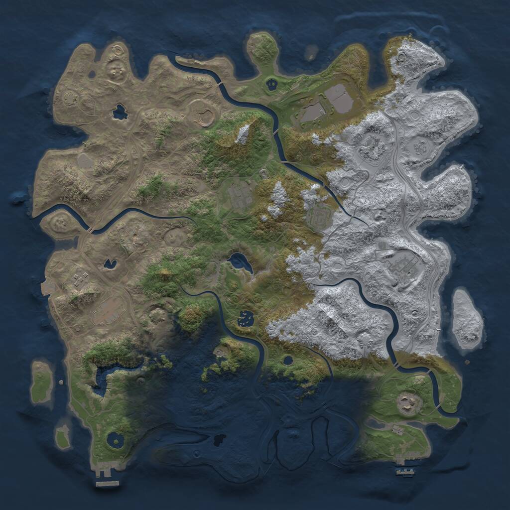 Rust Map: Procedural Map, Size: 4500, Seed: 732581901, 16 Monuments