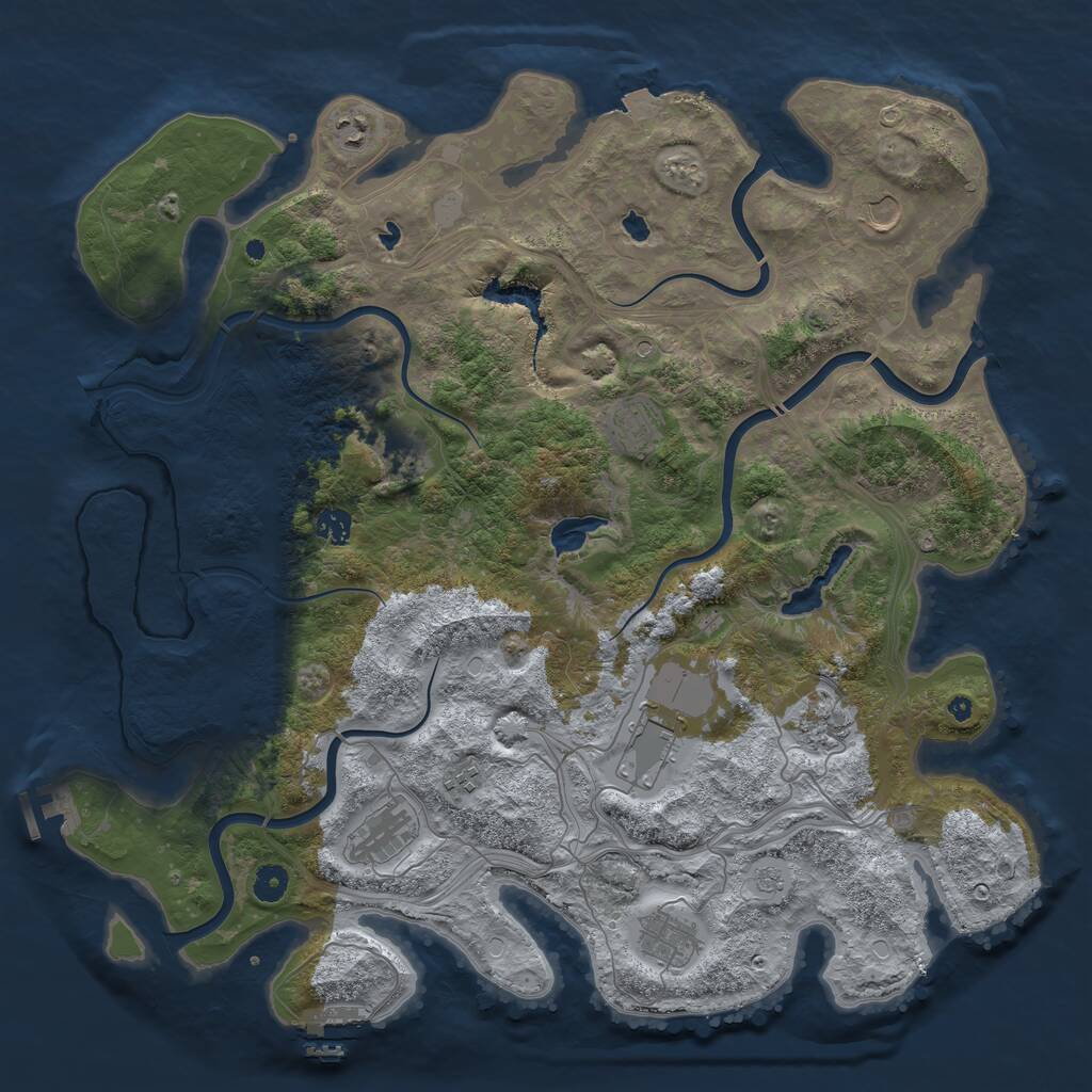 Rust Map: Procedural Map, Size: 4500, Seed: 882813493, 16 Monuments