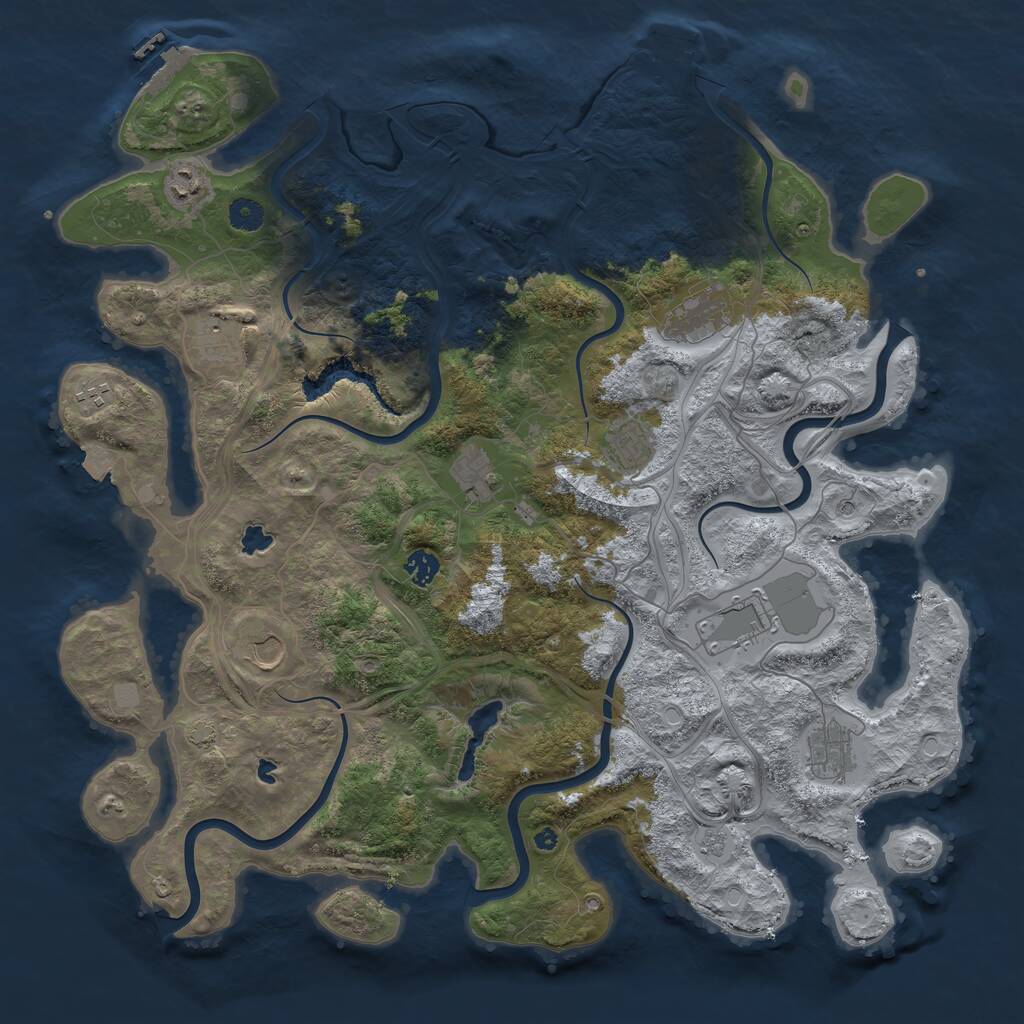 Rust Map: Procedural Map, Size: 4500, Seed: 3092026, 16 Monuments