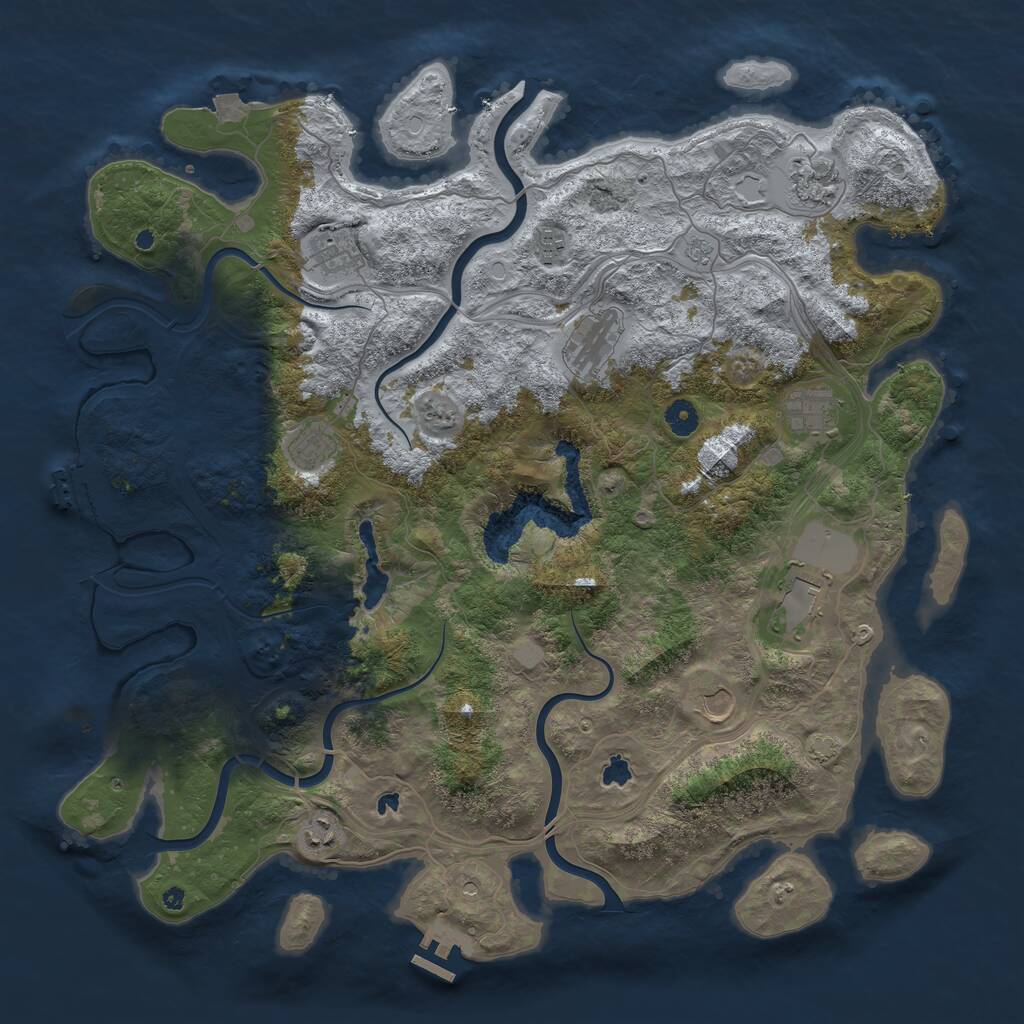 Rust Map: Procedural Map, Size: 4500, Seed: 146245774, 15 Monuments