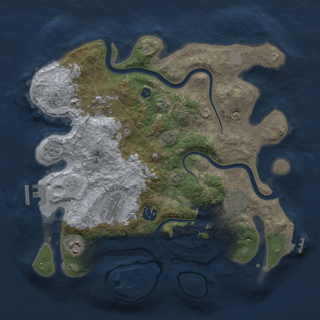 Rust Map: Procedural Map, Size: 3250, Seed: 709135861, 12 Monuments