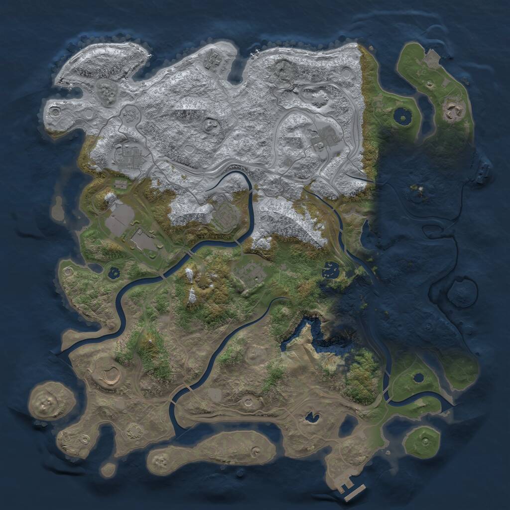 Rust Map: Procedural Map, Size: 4250, Seed: 4683, 15 Monuments
