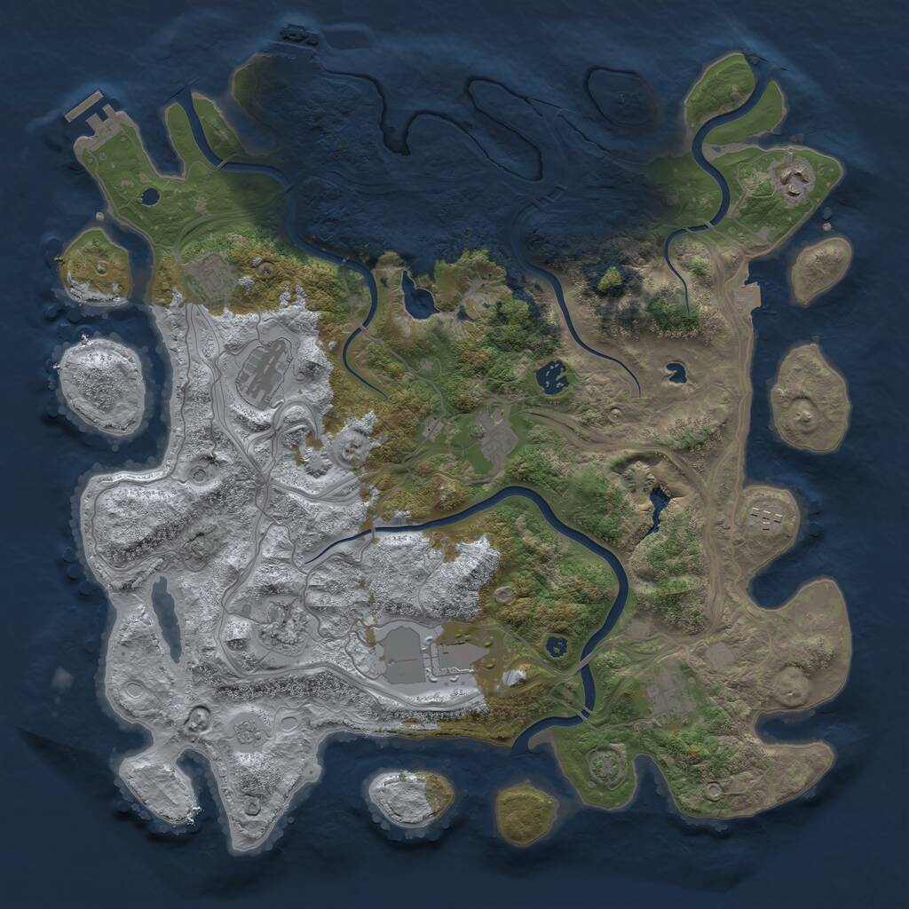 Rust Map: Procedural Map, Size: 4250, Seed: 1878893316, 15 Monuments