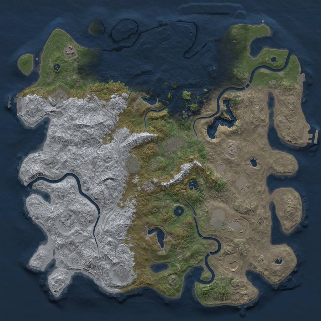 Rust Map: Procedural Map, Size: 4800, Seed: 1968585737, 17 Monuments