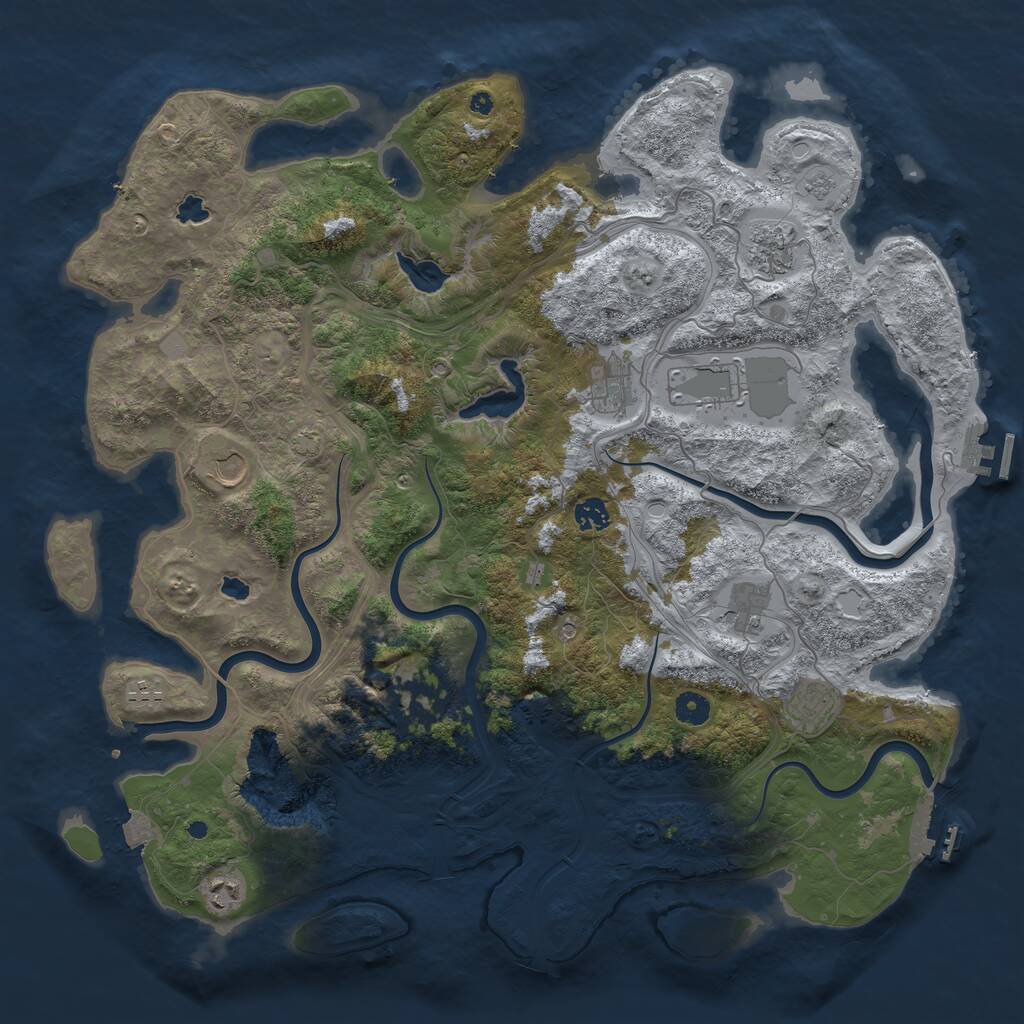 Rust Map: Procedural Map, Size: 4500, Seed: 722652, 16 Monuments