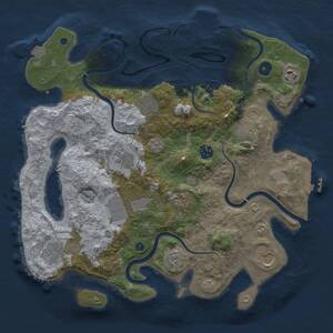 Thumbnail Rust Map: Procedural Map, Size: 3700, Seed: 1320257047, 16 Monuments