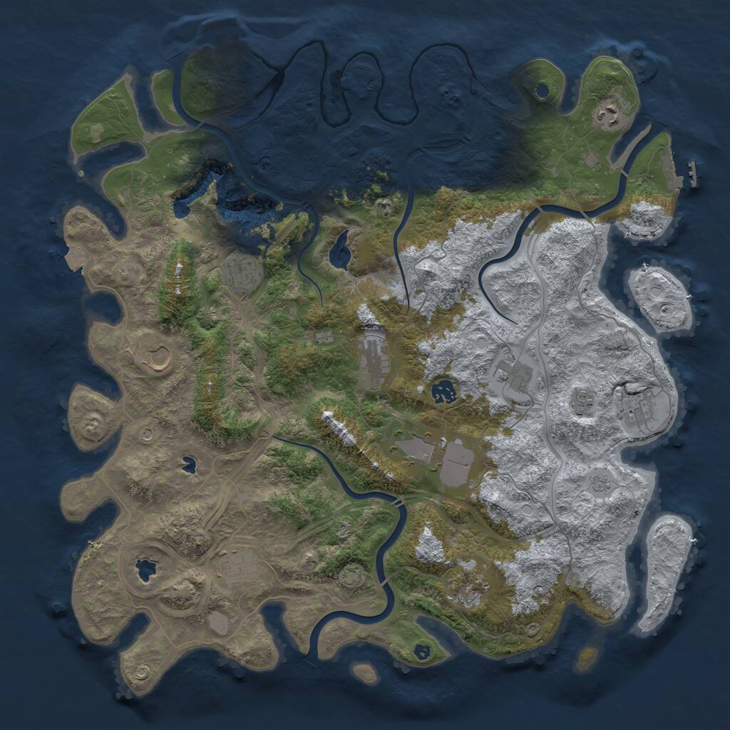 Rust Map: Procedural Map, Size: 4500, Seed: 932150, 17 Monuments