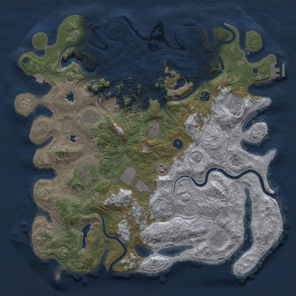 Rust Map: Procedural Map, Size: 4500, Seed: 2006676088, 16 Monuments