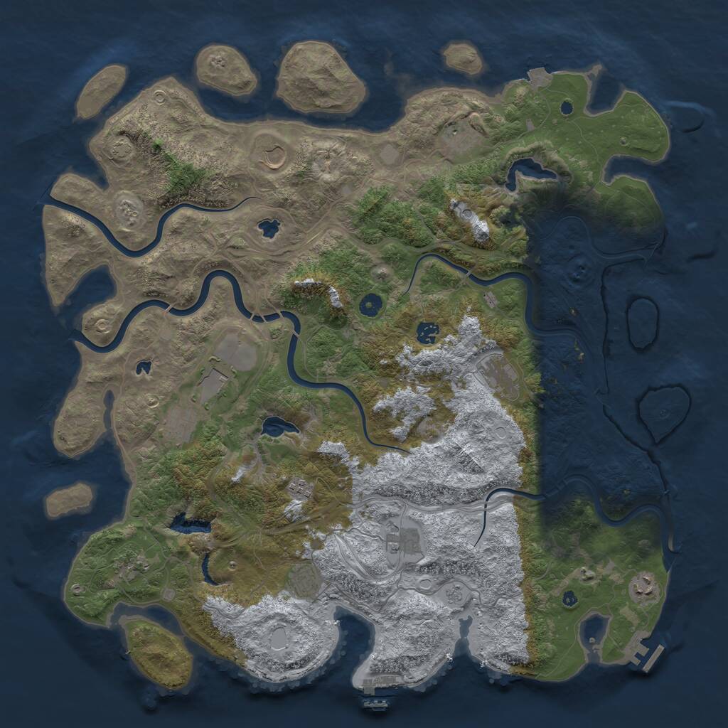 Rust Map: Procedural Map, Size: 4800, Seed: 982871952, 17 Monuments