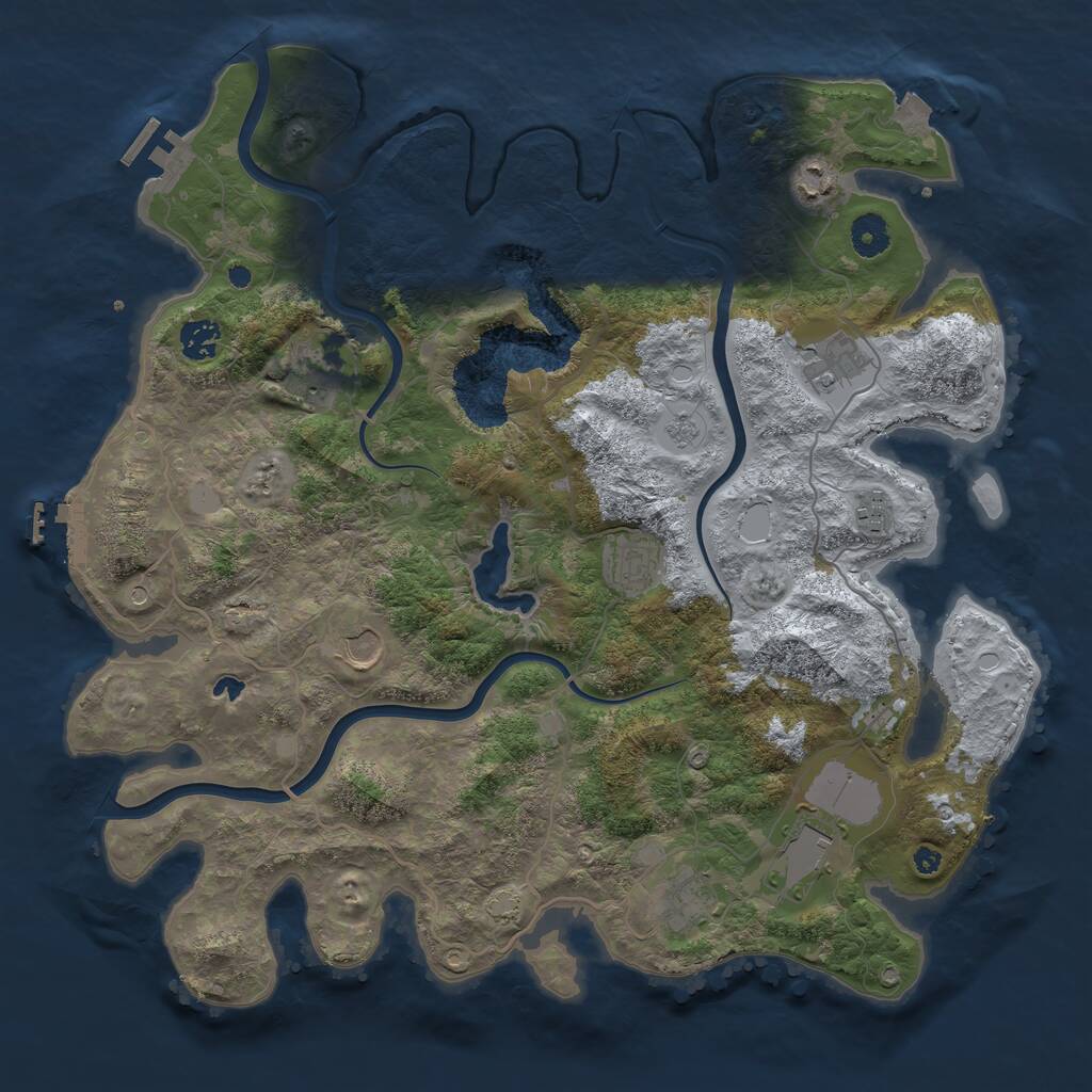 Rust Map: Procedural Map, Size: 4000, Seed: 1597684212, 15 Monuments