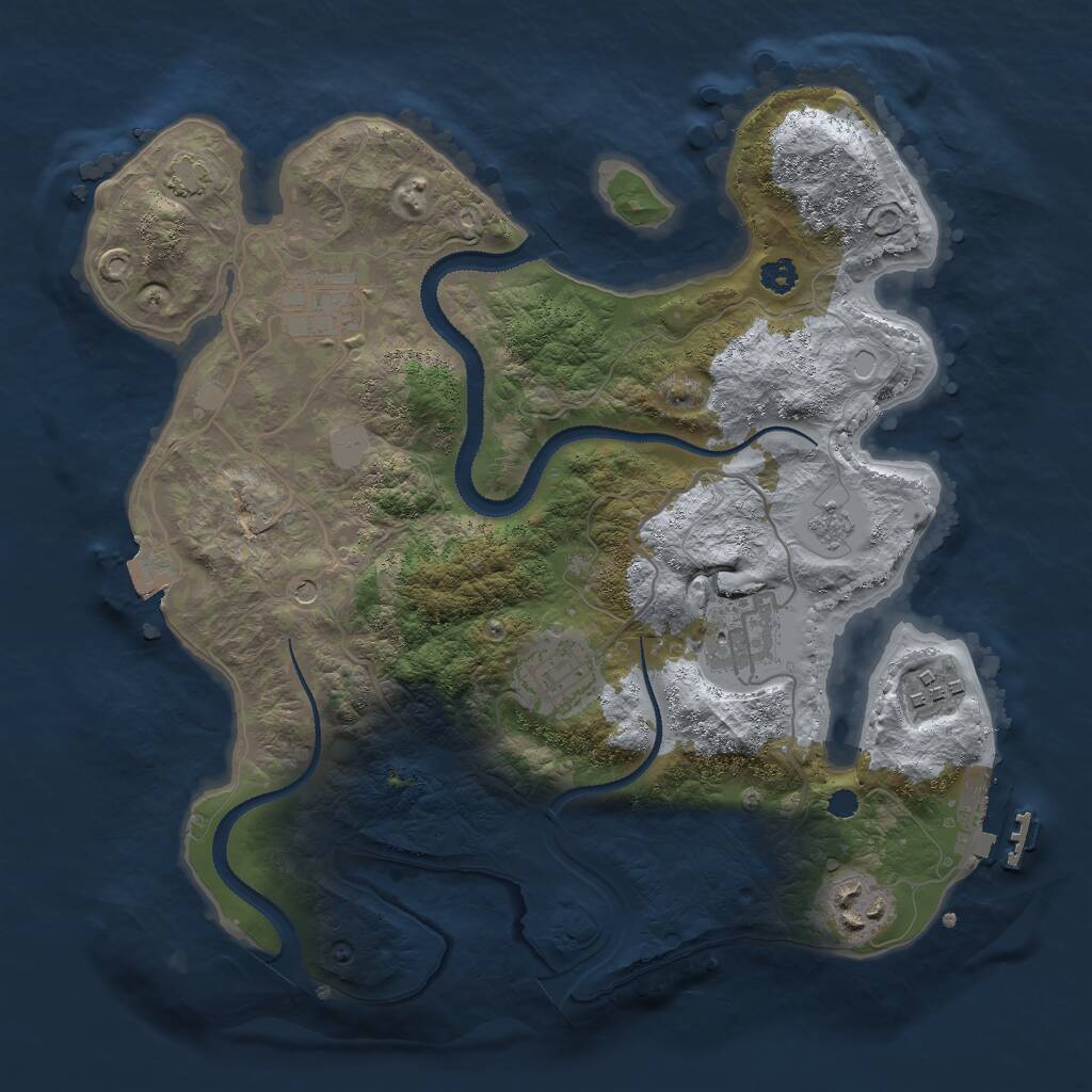 Rust Map: Procedural Map, Size: 3000, Seed: 768456637, 10 Monuments