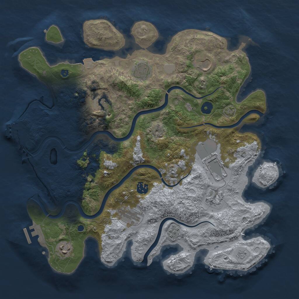 Rust Map: Procedural Map, Size: 3750, Seed: 995564, 15 Monuments