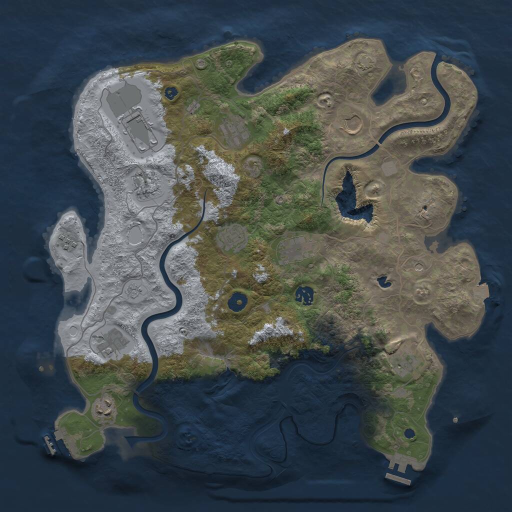 Rust Map: Procedural Map, Size: 4000, Seed: 414652, 17 Monuments