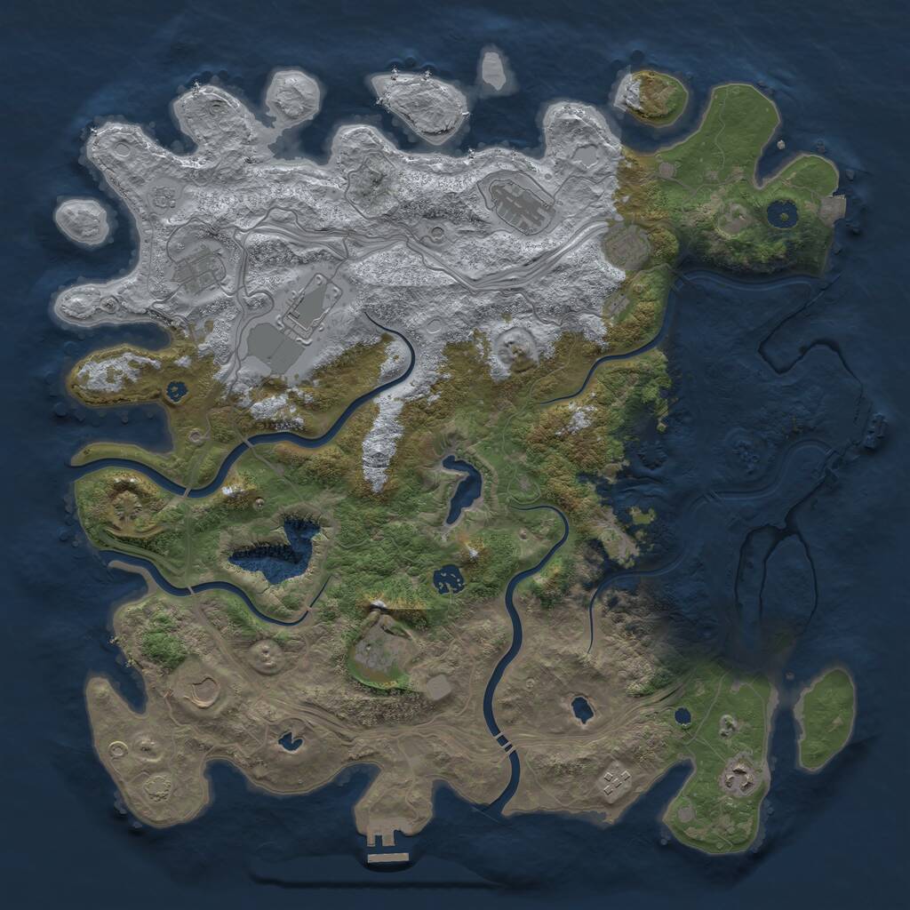 Rust Map: Procedural Map, Size: 4500, Seed: 477033344, 15 Monuments