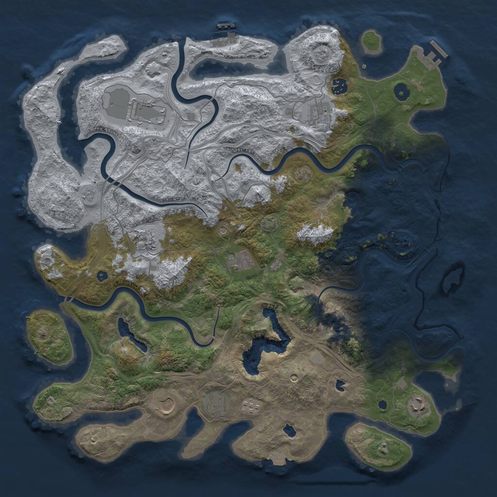 Rust Map: Procedural Map, Size: 4500, Seed: 793506323, 15 Monuments