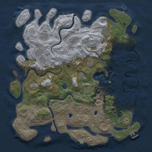 Thumbnail Rust Map: Procedural Map, Size: 4500, Seed: 464545445, 17 Monuments